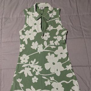 Sleevless Sporty Mini Dress with Zip Front